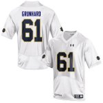 Notre Dame Fighting Irish Men's Colin Grunhard #61 White Under Armour Authentic Stitched College NCAA Football Jersey MEV1299ND